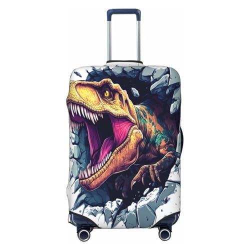Dinosaur Breaking The Wall Elastic Travel Luggage Covers Dustproof Scratch-Resistant Suitcase Protector Fit 22-24 Inch