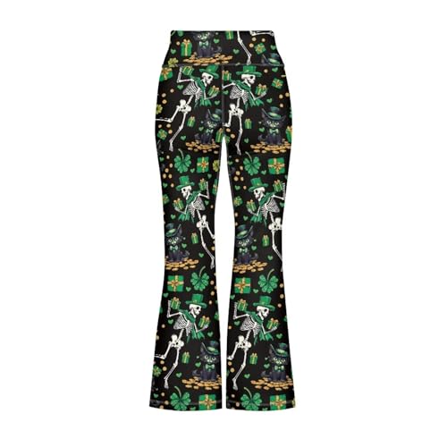 St Patricks Day Flare Pants for Girls 5-14 Years High Waisted Yoga Leggings Kids Bell Bottoms Slim Bootcut2