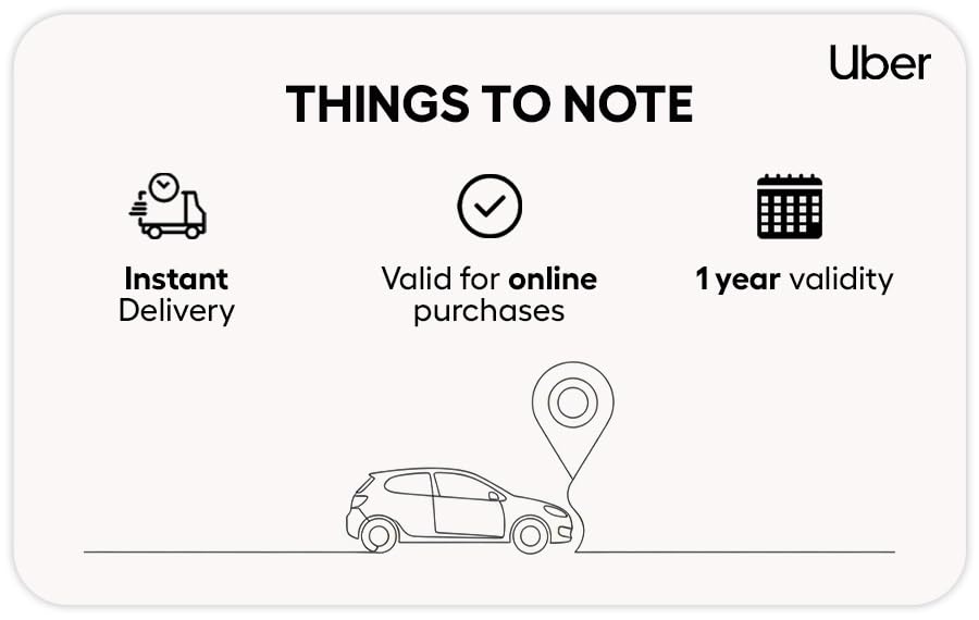 Image of Uber |Flat 6% discount |E-Gift Card | Instant Delivery | Valid for online purchase | 1 year validity