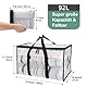 Aufbewahrungstasche Große 2er-Pack 92L Umzugstaschen Unterbett Aufbewahrungsbox mit Reißverschlüssen und Griff Wasserdicht Transparent für Umzüge und zur Aufbewahrung von Kleidung
