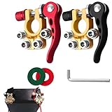 Hochwertiges Batteriepolset: Die Batteriepolklemmen bestehen aus hochwertigem Messing, das robust und langlebig ist, über gute Korrosions- und Rostschutzeigenschaften verfügt und lange verwendet werden kann. Die Batterieanschlüsse (positiv und negativ) verfügen über eine ausgezeichnete Leitfähigkeit, um Spannungsverzerrungen und Übertragungsverluste zu reduzieren. Die mitgelieferte Korrosionsschutzmatte kann die Batterie wirksam schützen. Um die Montage zu beschleunigen, können Sie einen Inbusschlüssel verwenden.