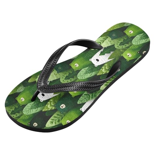 Flip Flop Sandals Forest Bear Print for Women Men Beach Outdoor XS2