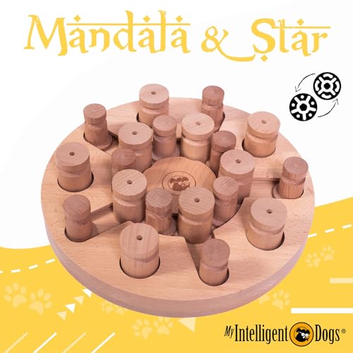 My Intelligent Dogs Interaktives Hundespielzeug Intelligenz, Hundepuzzle - Intelligenzspielzeug für Hunde Mentalen Auslastung - Interaktives Spielzeug Hund, Denkspiele für Hunde Mandala & Star
