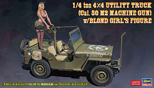 Camioneta utilitaria 4x4 Ton 1/24 con figura 1/4 Hasegawa miniatura 4