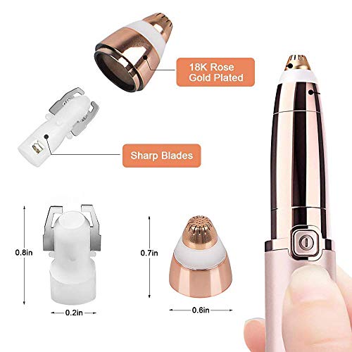 Eyebrow Hair Remover Replacement Heads Compatible For Finishing Flawless Facial Hair Removal Tool For Women Smooth, With Cleaning Brush, Rose Gold (Rosegold-4Pcs) #TOP2