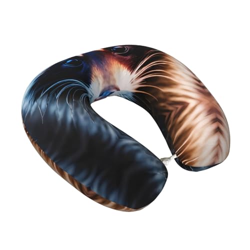 Almohada de viaje con espuma viscoelástica negra L miniatura 2