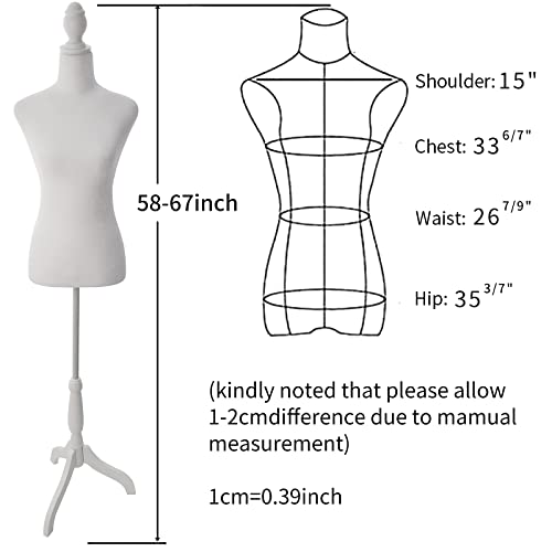 image for PetGirl Female Dress Form Mannequin Torso Body with Adjustable Tripod 
