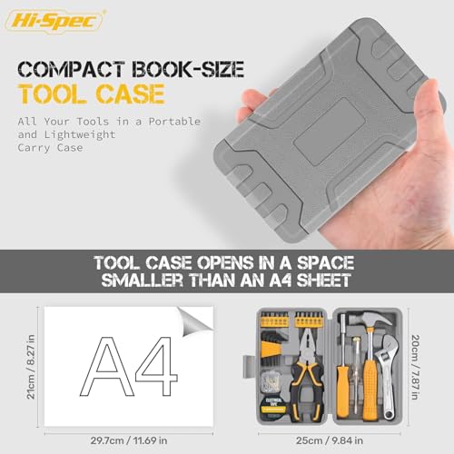 Image of Hi-Spec Basic Home Tool Kit - DIY and Repair Tool Set, Essential Tools for Home, Office or Workshop