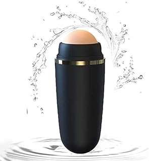 Oil Absorbing Volcanic Face Roller Natural Volcanic Stone Facial Skincare Tool Face Oil Absorbing Convenient Oil Control Wherever You go (Black)