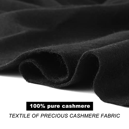 100% Pure Cashmere Scarf, Fringed Edges, Oversized Unisex, Warm & Soft, Solid/Plaid Colors2