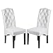 Merax Urban Style Solid Wood and Leatherette Padded Parson Dinning Chairs, Set of 2, White