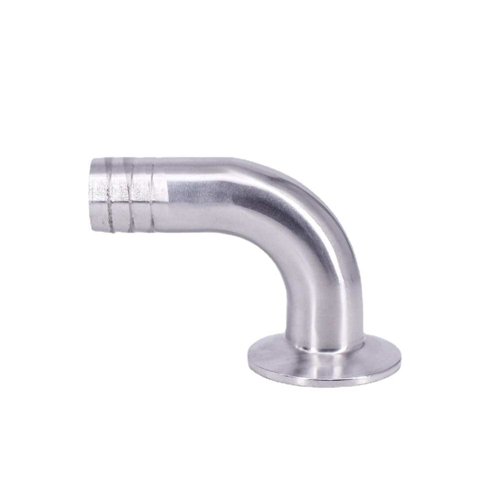 Zorfar 102Mm Barb K119mm 12.7 16 19 25 32 38-108Mm Hose Barb 1.5" 2" 2.5" 3" 4" Tri Clamp 90 Deg Elbow Sus304 Stainless Steel Sanitary Fitting Homebrew