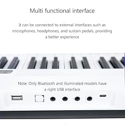 YAOHY Piano Numérique Portable Multifonctionnel, Ensemble De Clavier Piano Électrique Rechargeable Professionnel Universel pour Adulte Débutant(Blanc,Light Up) - Les Beatles, Paul McCartney, John Lennon, RIngo Starr, George Harrison YAOHY Piano Numérique Portable Multifonctionnel, Ensemble De Clavier Piano Électrique Rechargeable Professionnel Universel pour Adulte Débutant(Blanc,Light Up) – Image 4