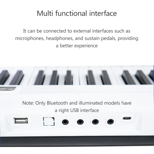 YAOHY Piano Numérique Portable Multifonctionnel, Ensemble De Clavier Piano Électrique Rechargeable Professionnel Universel pour Adulte Débutant(Blanc,Light Up) - Les Beatles, Paul McCartney, John Lennon, RIngo Starr, George Harrison YAOHY Piano Numérique Portable Multifonctionnel, Ensemble De Clavier Piano Électrique Rechargeable Professionnel Universel pour Adulte Débutant(Blanc,Light Up) – Image 5
