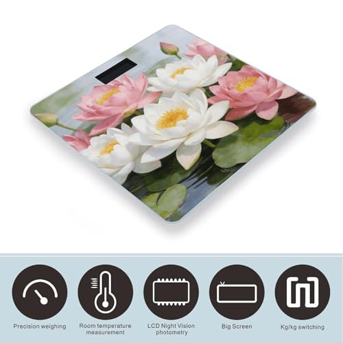 Báscula digital para baño Clear Pond Lotus Rhythms 400lb miniatura 3