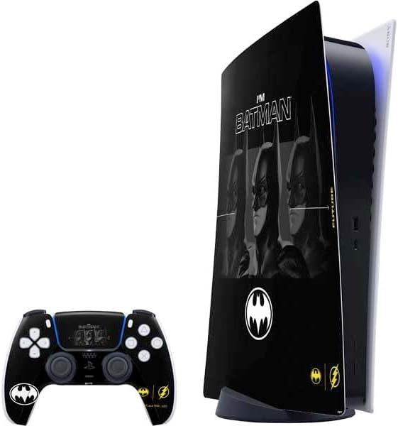 Skinit Decal Gaming Skin Compatible with PS5 Digital Edition Bundle - Officially Licensed DC Comics The Flash Movie: Logo Poster Design