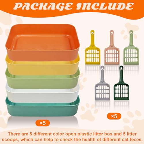 Conjunto de 5 peças de caixa de areia pequena, bandeja de areia de plástico aberta de 35 x 23 x 7,8