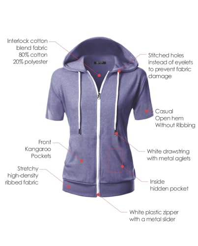 Image of GIVON Basic Lightweight Zip-Up Hoodie Long Sleeve Thin Jacket for Women with Plus Size
