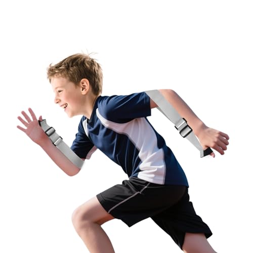 Arm Swing Trainer for Youth, Adjustable Nylon Running Arms position for 90 Degrees – Essential Running Form, Speed, Endurance - Track and Field Equipment for Track, Sprint, Agility Drills (Silver)