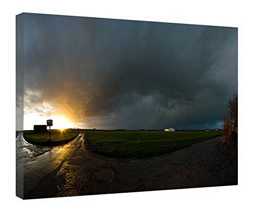 Toile tempête encadrée bois 40x50cm pour habiller un mur vide facilement