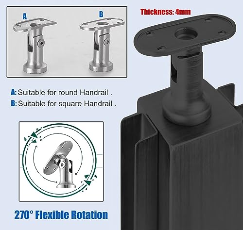 Barandilla de vidrio vertical negro mate con postes modulares 5