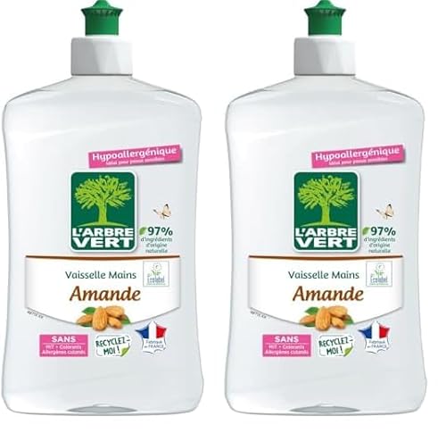 Liquide Vaisselle Amande Hypoallergénique Peaux Sensibles Ecologique 'arbre Le Flacon De 500ml - vue 2