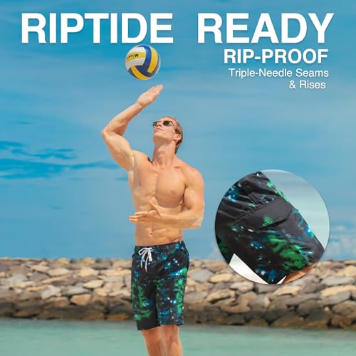 Image of Kanu Surf Men's Big Viper Extended Size Stripe Swim Trunk