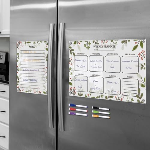 Tableau magnétique acrylique semainier effaçable pour cuisine