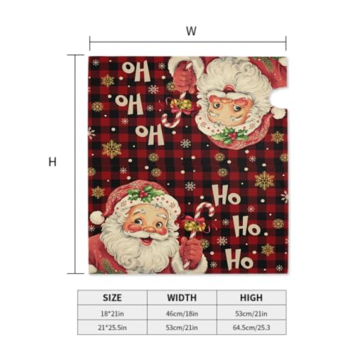 Image of Xmas Mailbox Cover Magnetic Christmas Santa Claus Laugh Winter Snowflakes Buffalo Plaid Waterproof Mailbox Wrap Post Cover Large Size 25.5 inchx21 inch for Garden Yard New Year Decor