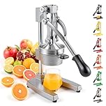CO-Z Cast-Iron Manual Citrus Juicer Press, Heavy Duty Commercial Orange, Lemon, Lime & Pomegranate Squeezer, 6 kg Countertop Hand Juice Extractor with 304 SS Strainer for Home, Café & Bar, Grey