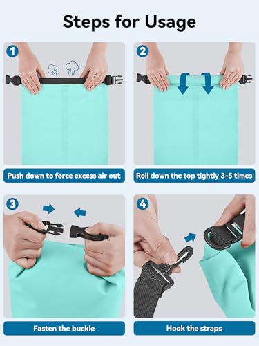 Image of HEETA Waterproof Dry Bag for Women Men, 5L /10L /20L /30L /40L Roll Top Lightweight Dry Storage Bag Backpack with Emergency Whistle for Travel, Kayaking, Boating, Camping, Beach, Cruise Ship Essentials