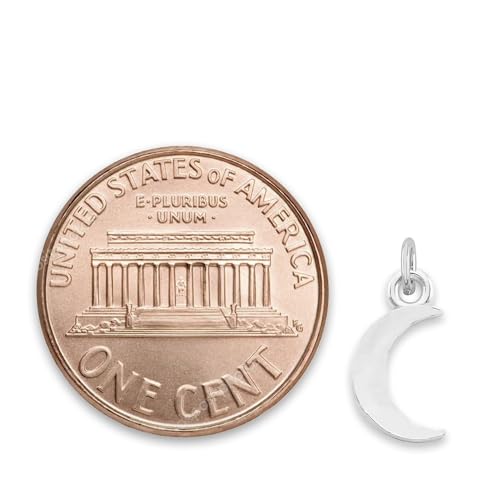 925 Sterling SIlver Cresent Moon Microcharm, Mini Cute Charm Celestial Astrology Jewelry with Clasp3