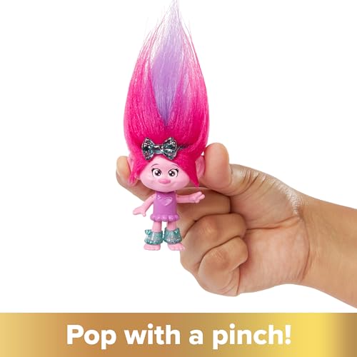 Muñeca Trolls Queen Poppy Hair Pops pequeña Mattel miniatura 3
