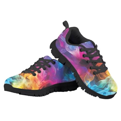 Pinupub Kids Graphic Sneakers for Boys Girls Tie Lace Non Slip Durable Running Walking Sports Shoes4