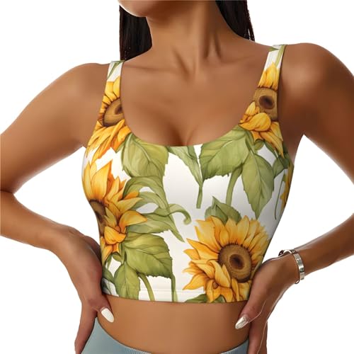 Camiseta de tirantes para mujer con girasoles ideal para tus sesiones de yoga en verano
