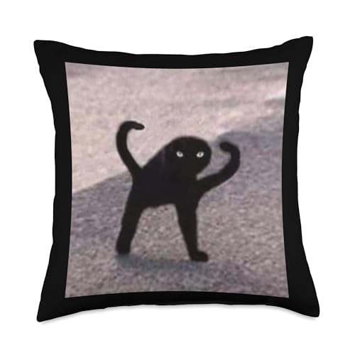 Cursed Cat Memes Cursed Cat Angry As Fuk Meme Throw Pillow