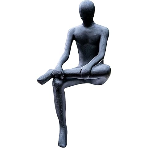 IDYL Moderne Skulptur Figur Sandsteinguss Sitting Man Cover