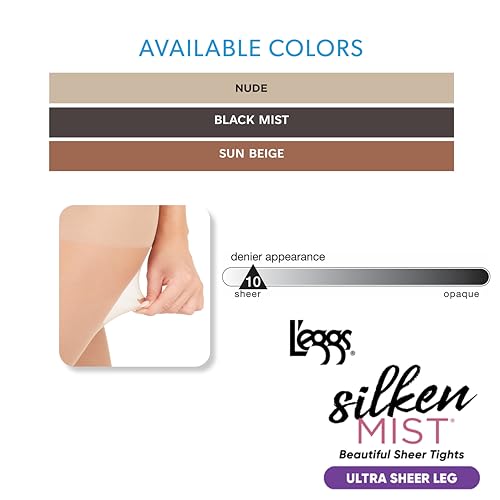 Image of L'eggs Silken Mist Women's Run Resist, Control Top, Sheer Toe, Ultra Sheer Tights