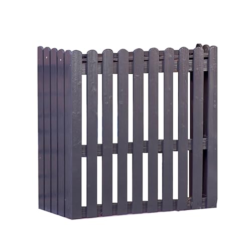 SDVantage Valla de madera para aire acondicionado, cubierta de madera para aire acondicionado, valla para ocultar el aire acondicionado, pantalla de privacidad al aire libre independiente (gris, 105 x