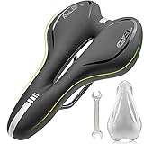 LERWAY Mountain Bike Seat MTB Seat, Gel Bicycle Seat Waterproof Comfortable Road Bike Saddle Memory Foam Padded Replacement for Road Bikes,Trekking Bikes, Exercise Bicycle with Rain Cover&Wrench