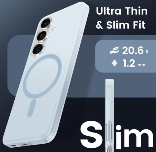 Image of DIZORO Matte Case for Samsung Galaxy M17 Compatible with MagSafe, Camera Lens Full Protection, Shockproof Translucent Frosted TPU Soft Phone Cover, Anti-Fingerprint-Sky