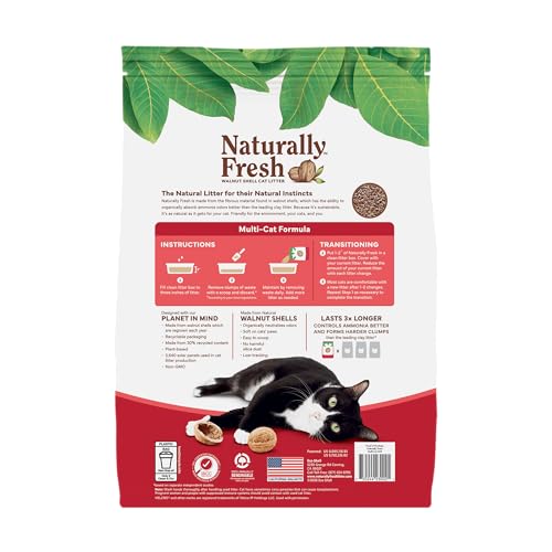 Image of Naturally Fresh Cat Litter Made from Walnut Shells, Unscented, Multi-Cat, Upcycled, Low Dust, Sustainable, 30 Lbs