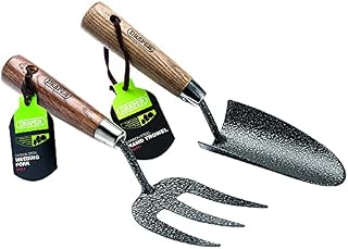 Draper DRA83776 Carbon Steel Heavy Duty Hand Fork and Trowel Set with Ash Handles (2-Piece)