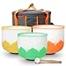 Rilauor Set of 7 size 6-12 inch Lotus Design Chakra Tuned 432hz Quartz Crystal Singing Bowls with Heavy Duty Carrying Cases and Singing Bowl Mallet Suede Strikers WF