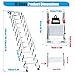 10 Steps Retractable Loft Foldable Ladde, Extra Wider 4in Wall Mounted Folding Ladder Pull Down System with 2 Handrails, Wall 27x6.5in Size, 660lb Capacit,8.03-8.36ft Vertical Height (10 Steps)