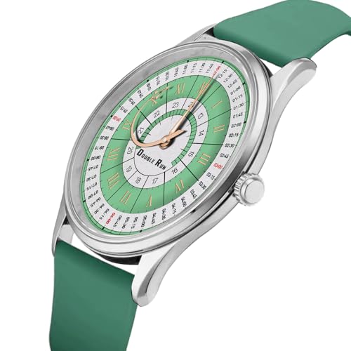 Image of DOUBLERUN Analog Watch, Silicone Strap, Roman Numerals, 24-Hour Display