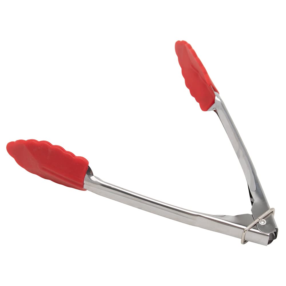 Pegador De Salada Inox Com Silicone Mimo Style Vermelho/prata