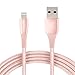 Produktbild AmazonBasics - Lightning-auf-USB-A-Kabel, doppelt geflochtenes Nylon-Verbindungskabel, Premium-Kollektion, 3 m, Roségold
