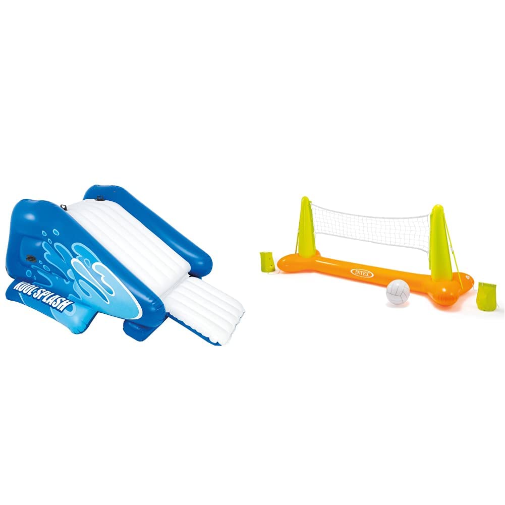Intex 58849NP - Tobogán Hinchable con 2 pulverizadores 333 x 206 x 117 cm & Pool Volleyball Game Set 56508NP