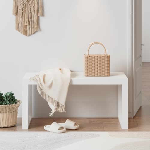 Image of APRTAT Bamboo Dining Bench 35-Inch Indoor Wood Shoe Rack Bench for Entryway
